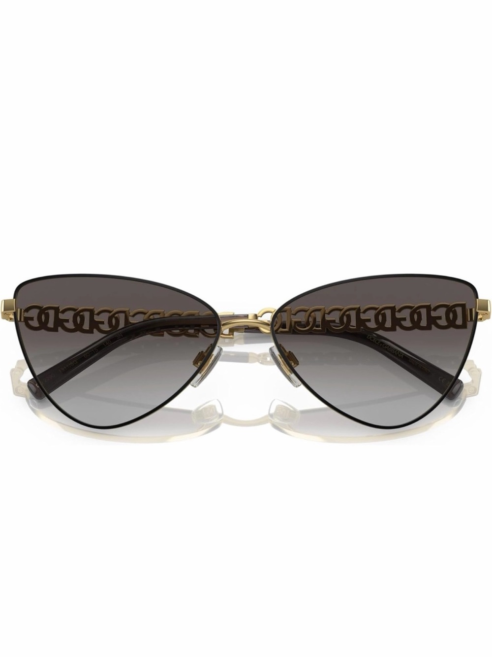 D&G Women's Brown Gradient Lens Sunglasses with Gold Chain Detail